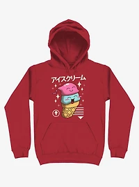 Kawaii Ice Cream Red Hoodie