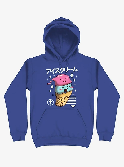 Kawaii Ice Cream Royal Blue Hoodie