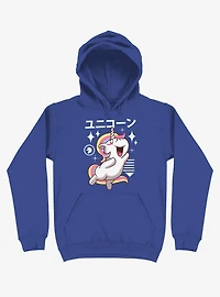 Kawaii Unicorn Royal Blue Hoodie
