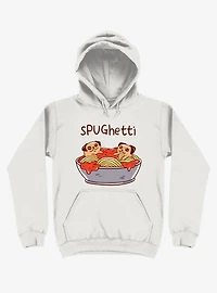 Spughetti Spaghetti Pugs White Hoodie