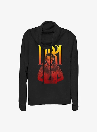 Marvel Loki Fierce Pose Cowlneck Long-Sleeve Girls Top