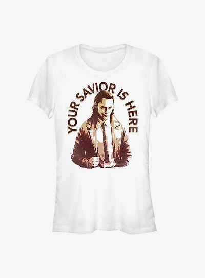Marvel Loki Your Savior Is Here Girls T-Shirt