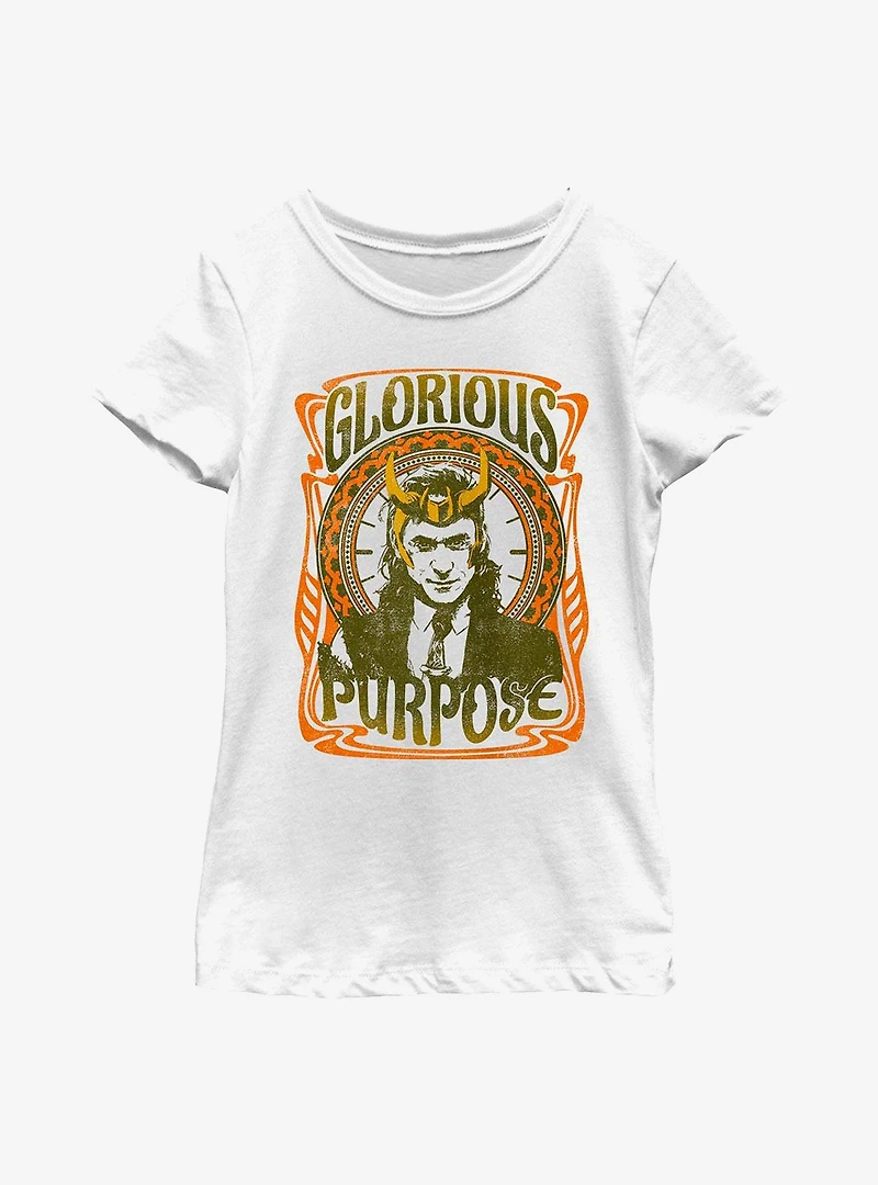 Marvel Loki Retro Glorious Purpose Youth Girls T-Shirt