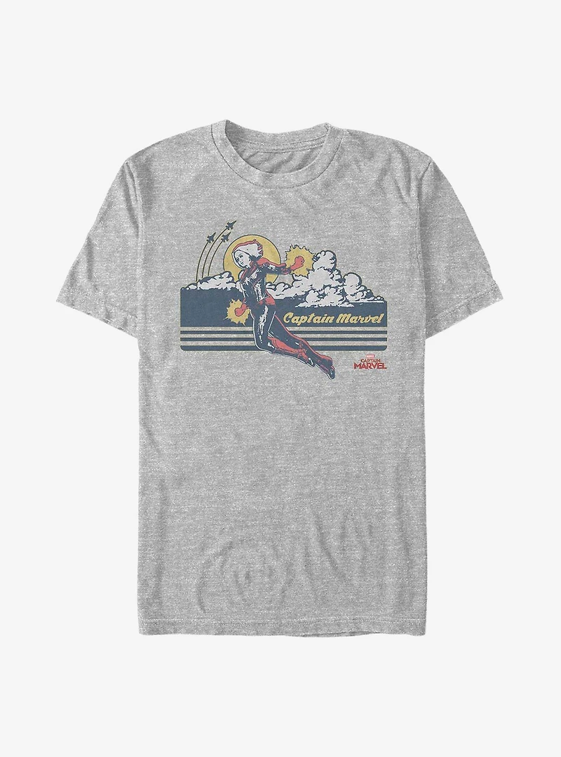 Marvel Captain Sunset Hero Logo T-Shirt
