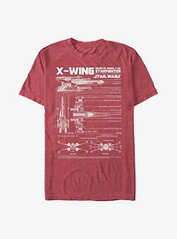 Star Wars X-Wing Schematics T-Shirt