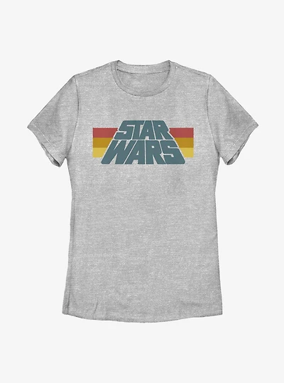 Star Wars Slant Logo Stripe Womens T-Shirt