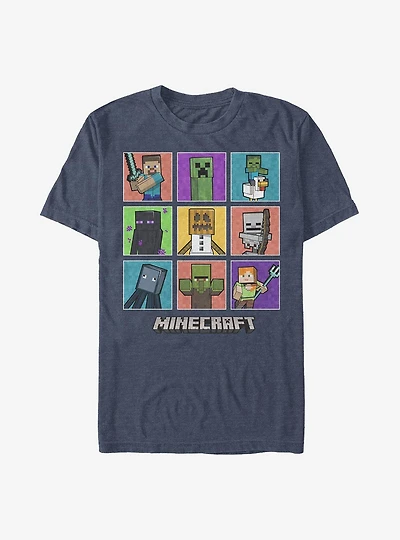 Minecraft 9 Character Boxup With Chicken Jockey T-Shirt