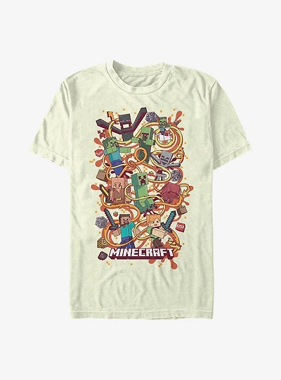 Minecraft Fun Arrow Composition Featuring Chicken Jockey T-Shirt