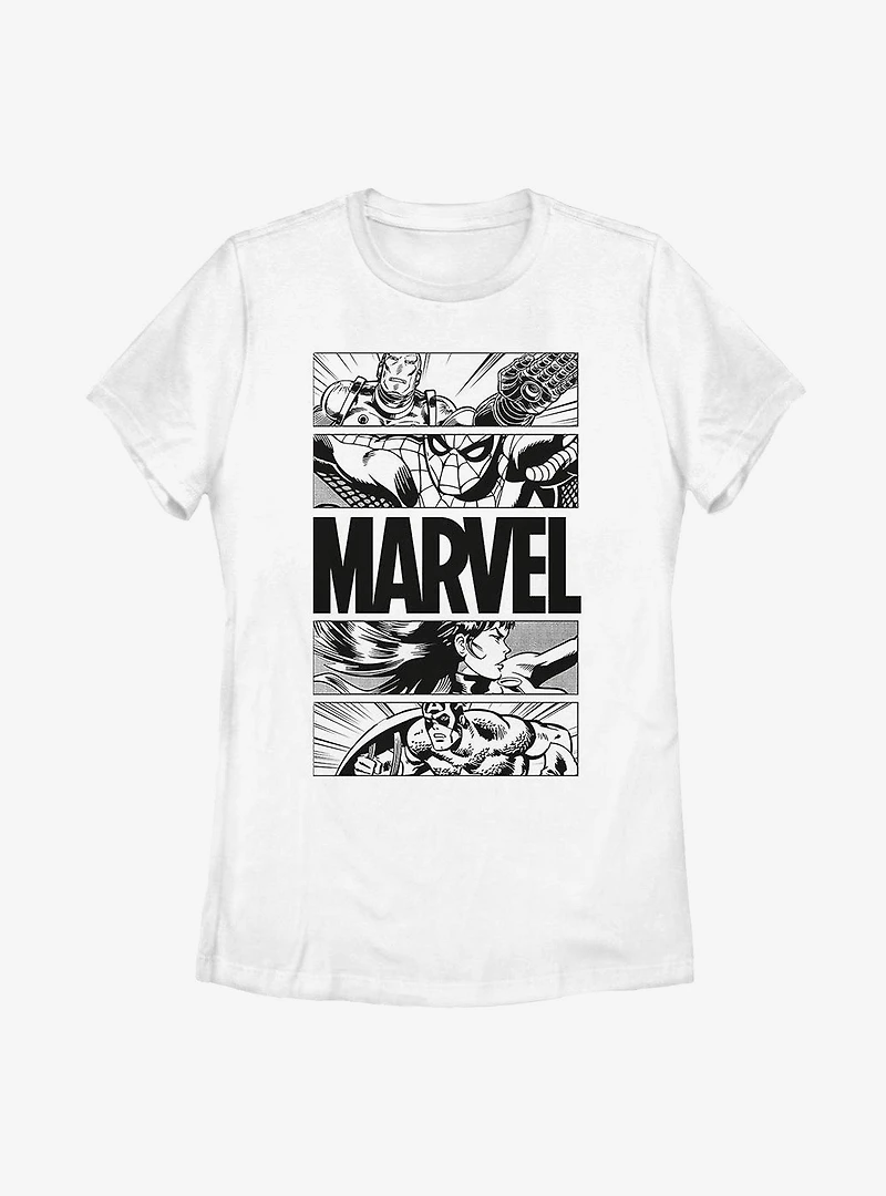 Marvel Avengers Graphic Panels Womens T-Shirt