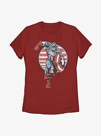 Marvel Captain America Charge Womens T-Shirt