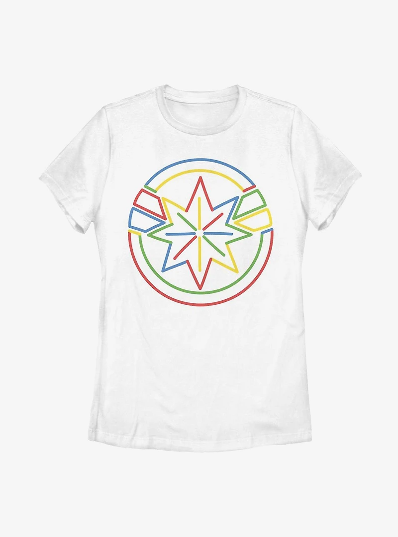 Captain Marvel Colors Womens T-Shirt