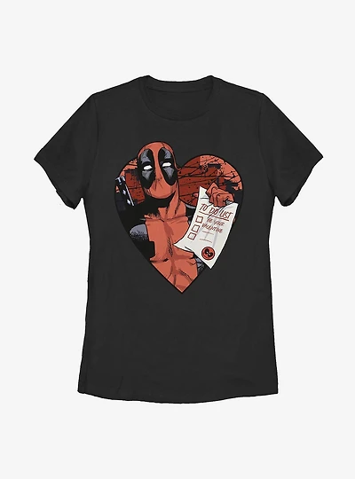 Marvel Deadpool List Womens T-Shirt