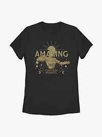 Captain Marvel Retro Comic Womens T-Shirt