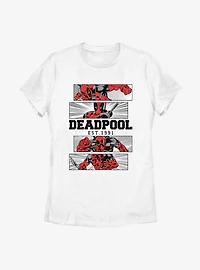 Marvel Deadpool 4 Panel 2 Tone Womens T-Shirt