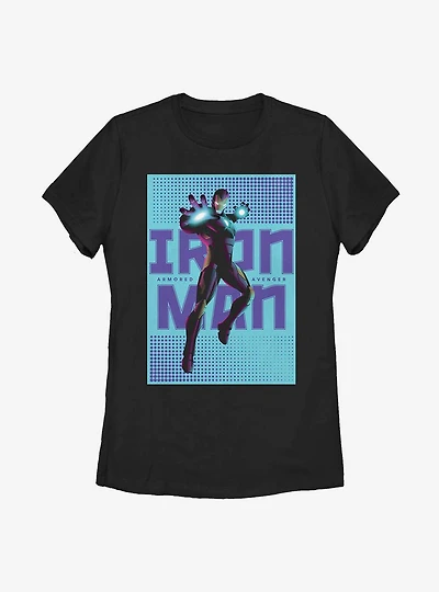Marvel Iron Man Halftone Womens T-Shirt