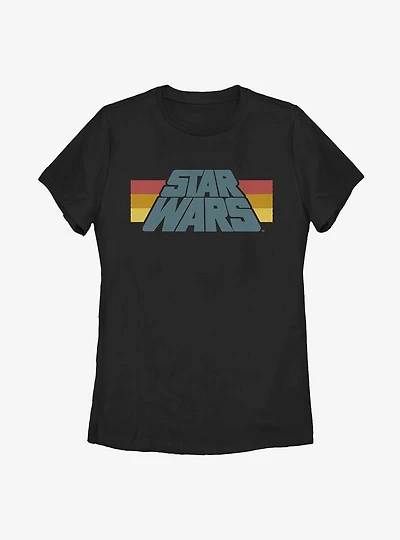 Star Wars Slant Logo Stripe Womens T-Shirt