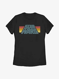 Star Wars Slant Logo Stripe Womens T-Shirt