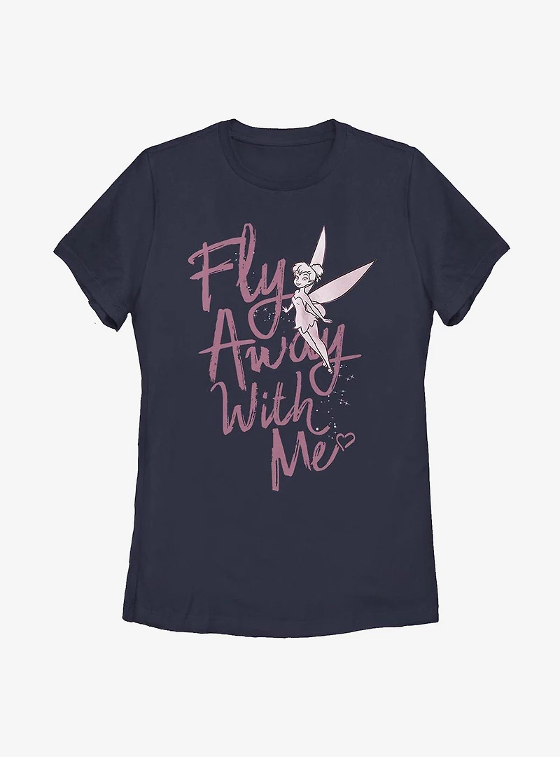 Disney Peter Pan Tinker Bell Fly Away Womens T-Shirt