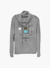 Marvel What If...? Captain Carter Punch Cowlneck Long-Sleeve Girls Top
