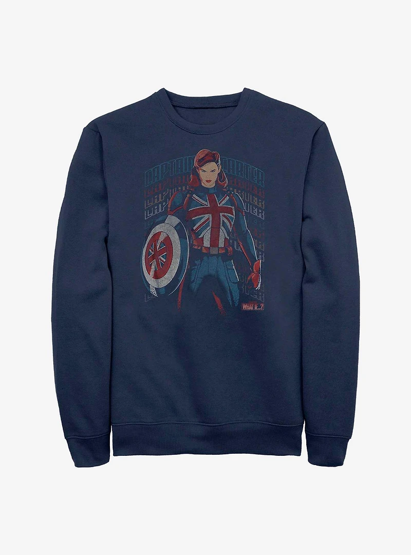Marvel What If...? The Hydra Stomper Captain Carter Crew Sweatshirt