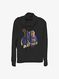 Marvel What If...? I Am The Watcher Cowlneck Long-Sleeve Girls Top