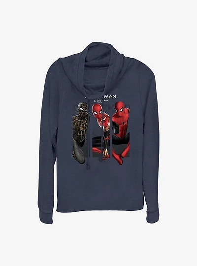 Marvel Spider-Man: No Way Home Three Poses Cowlneck Long-Sleeve Girls Top