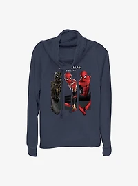 Marvel Spider-Man: No Way Home Three Poses Cowlneck Long-Sleeve Girls Top