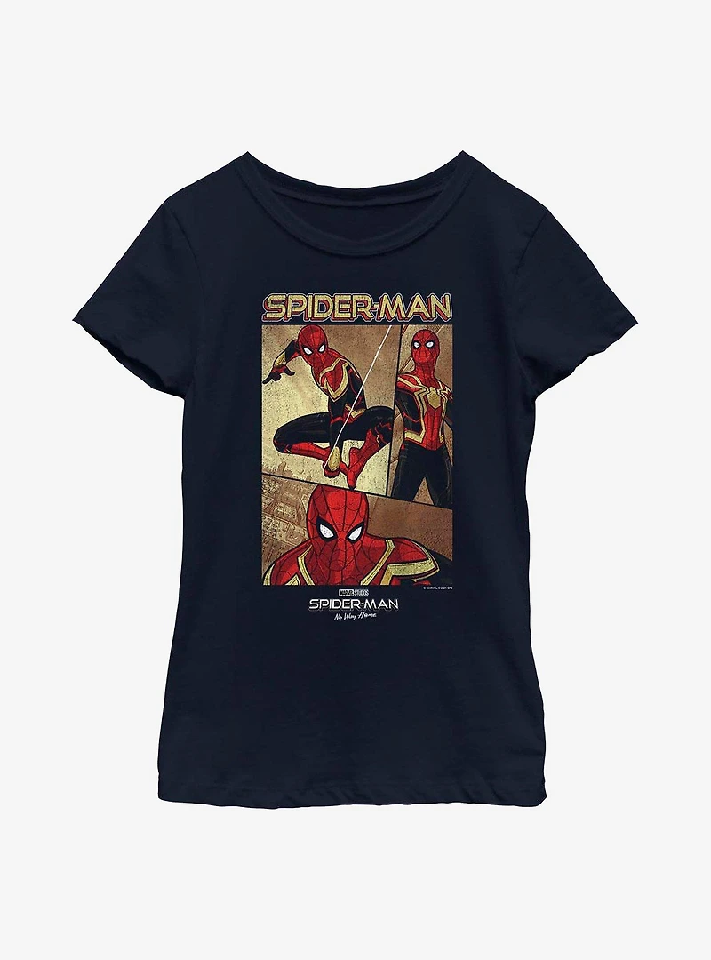 Marvel Spider-Man: No Way Home Three Panel Spidey Youth Girls T-Shirt