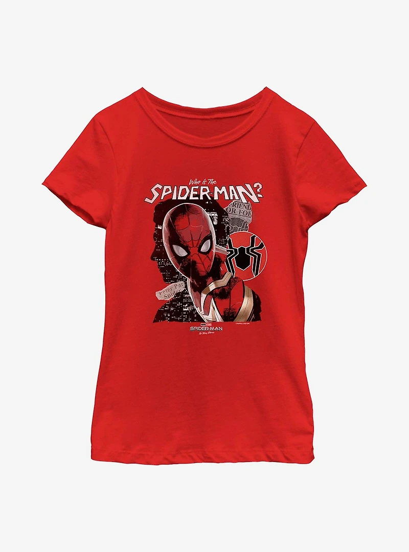 Marvel Spider-Man: No Way Home Unmasked Man Youth Girls T-Shirt