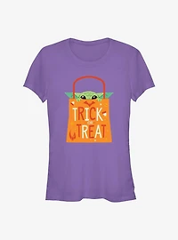 Star Wars The Mandalorian Child Trick Or Treat Girls T-Shirt