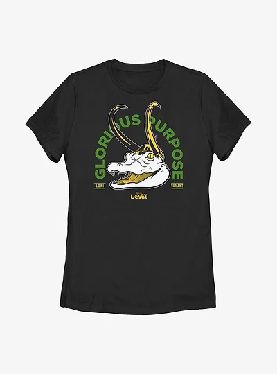 Marvel Loki Gator Glorious Purpose Womens T-Shirt