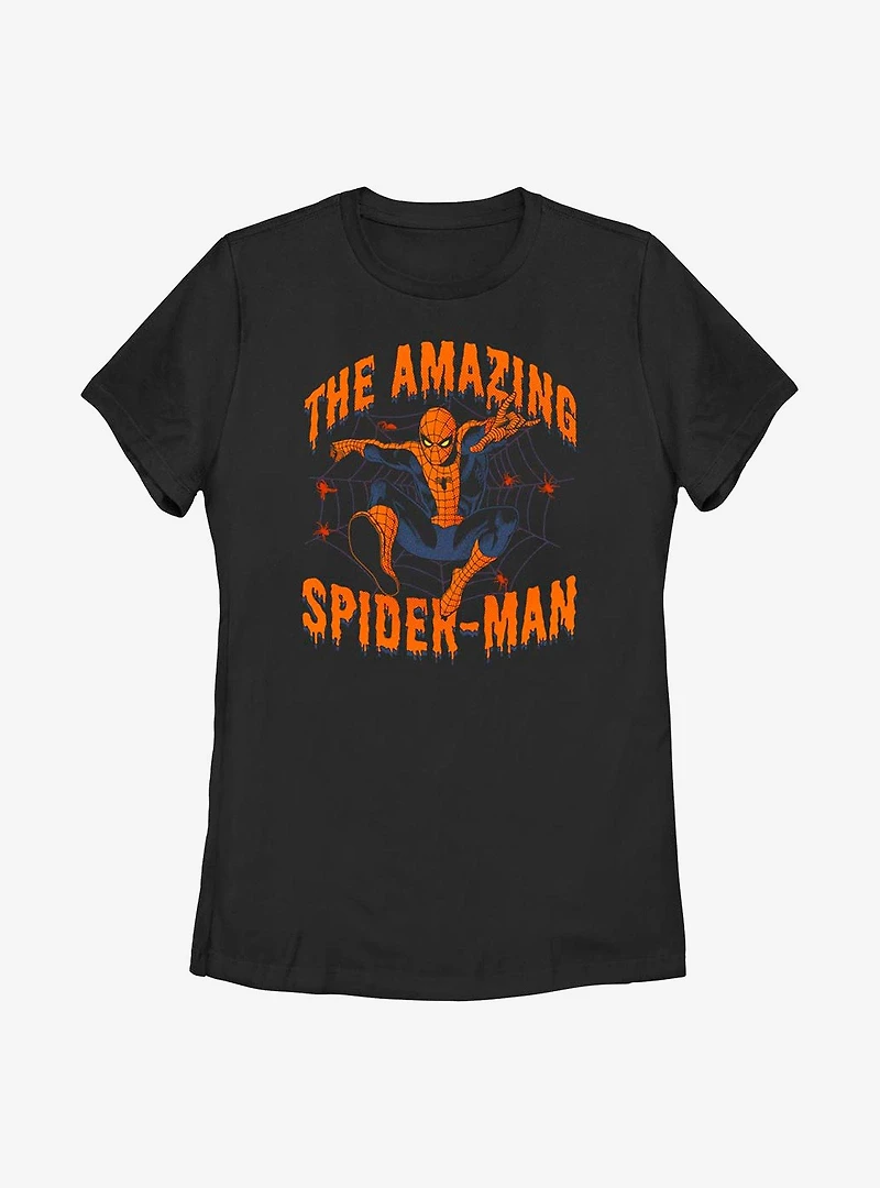 Marvel Spidey Font Drip Womens T-Shirt