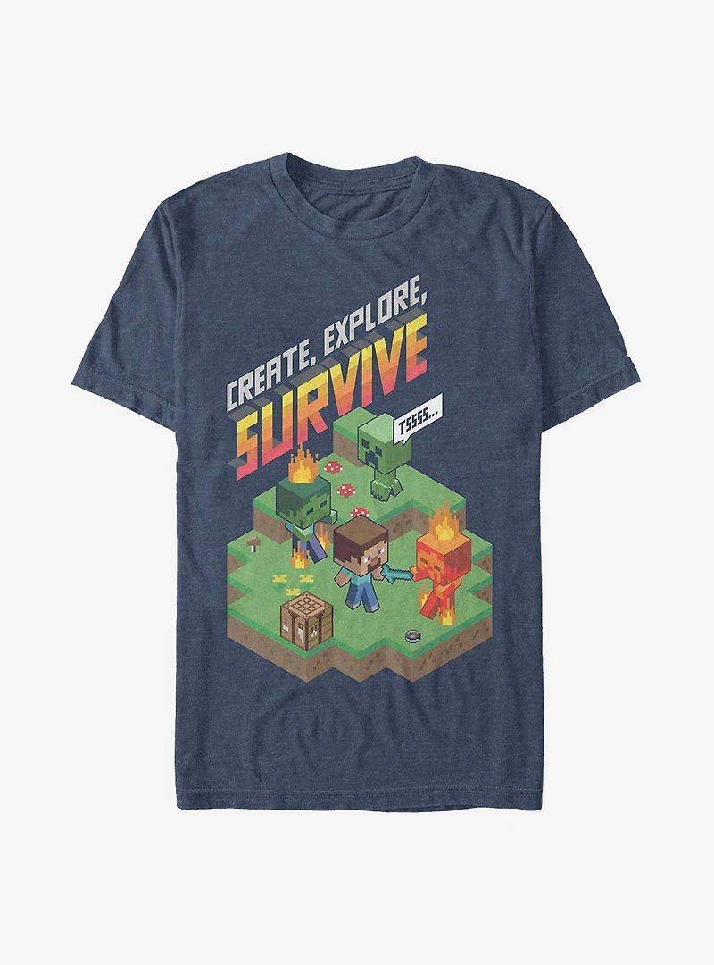 Minecraft Create Explore Survive Iso T-Shirt