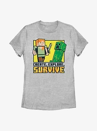 Minecraft Create Explore Survive Womens T-Shirt