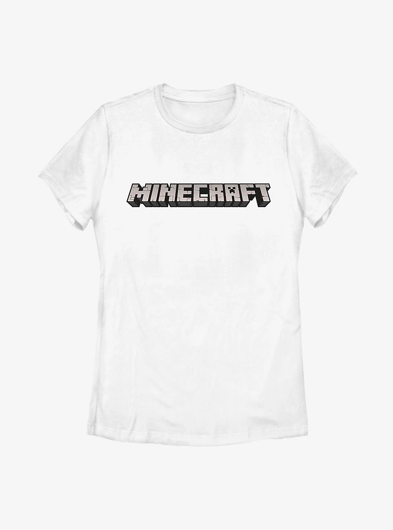 Minecraft Logo White Womens T-Shirt