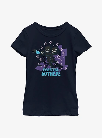 Minecraft Fear The Wither Youth Girls T-Shirt