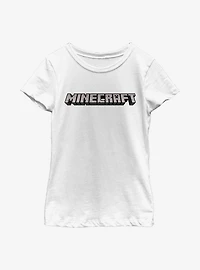 Minecraft Logo White Youth Girls T-Shirt