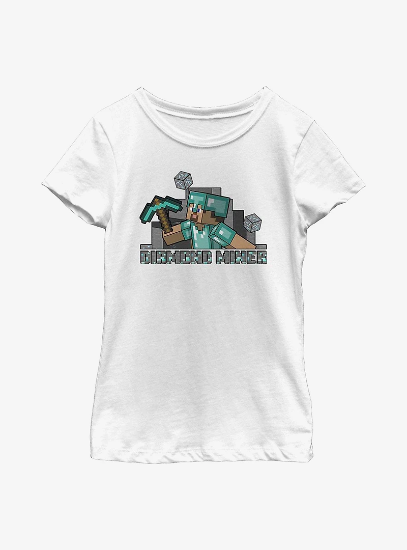 Minecraft Miner Steve Youth Girls T-Shirt