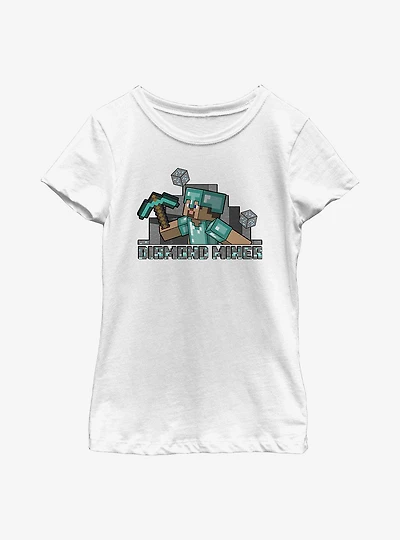 Minecraft Miner Steve Youth Girls T-Shirt