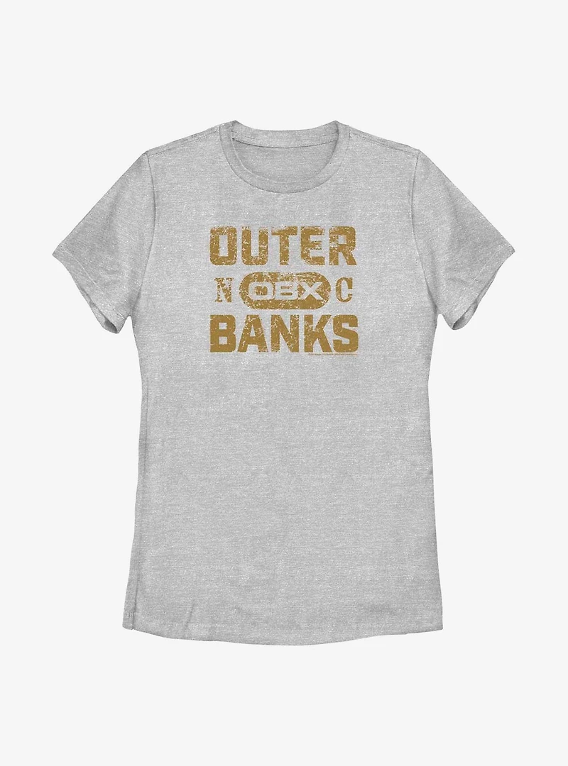 Outer Banks Distressed Type Womens T-Shirt