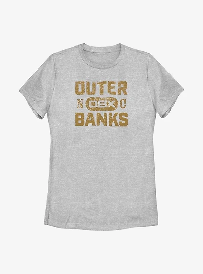 Outer Banks Distressed Type Womens T-Shirt