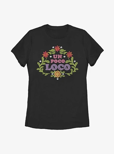 Disney Pixar Coco Un Poco Loco Floral Emb Womens T-Shirt