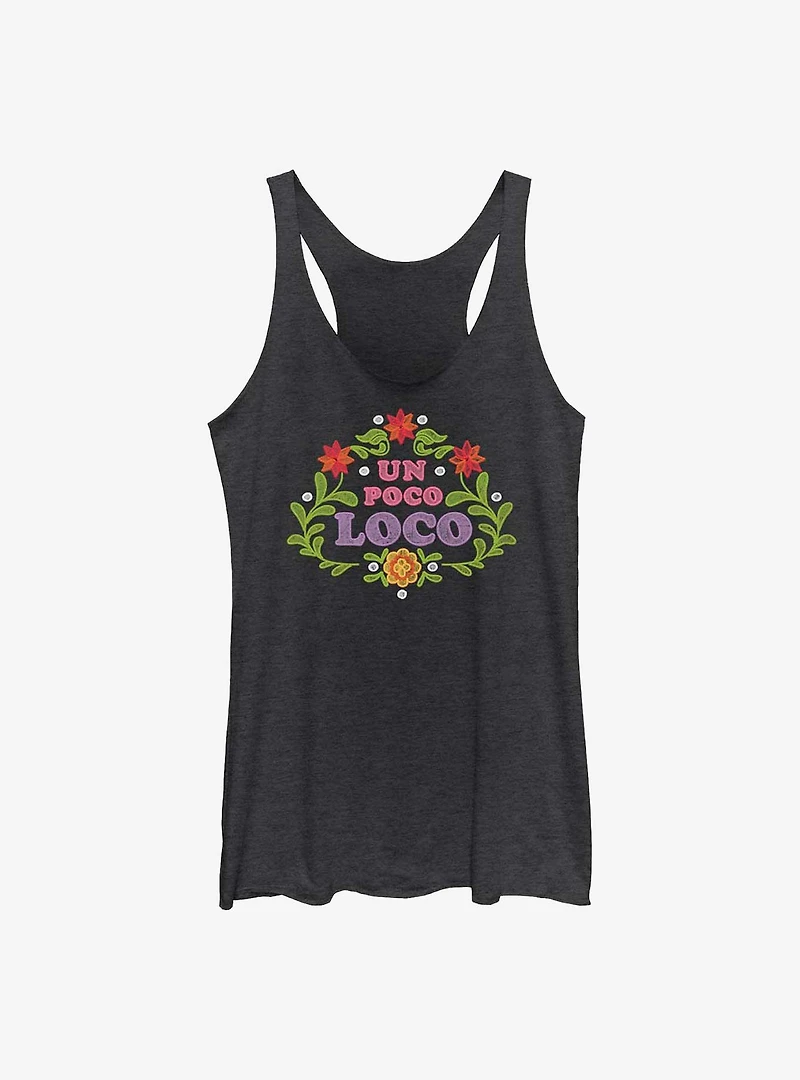 Disney Pixar Coco Un Poco Loco Floral Emb Womens Tank Top