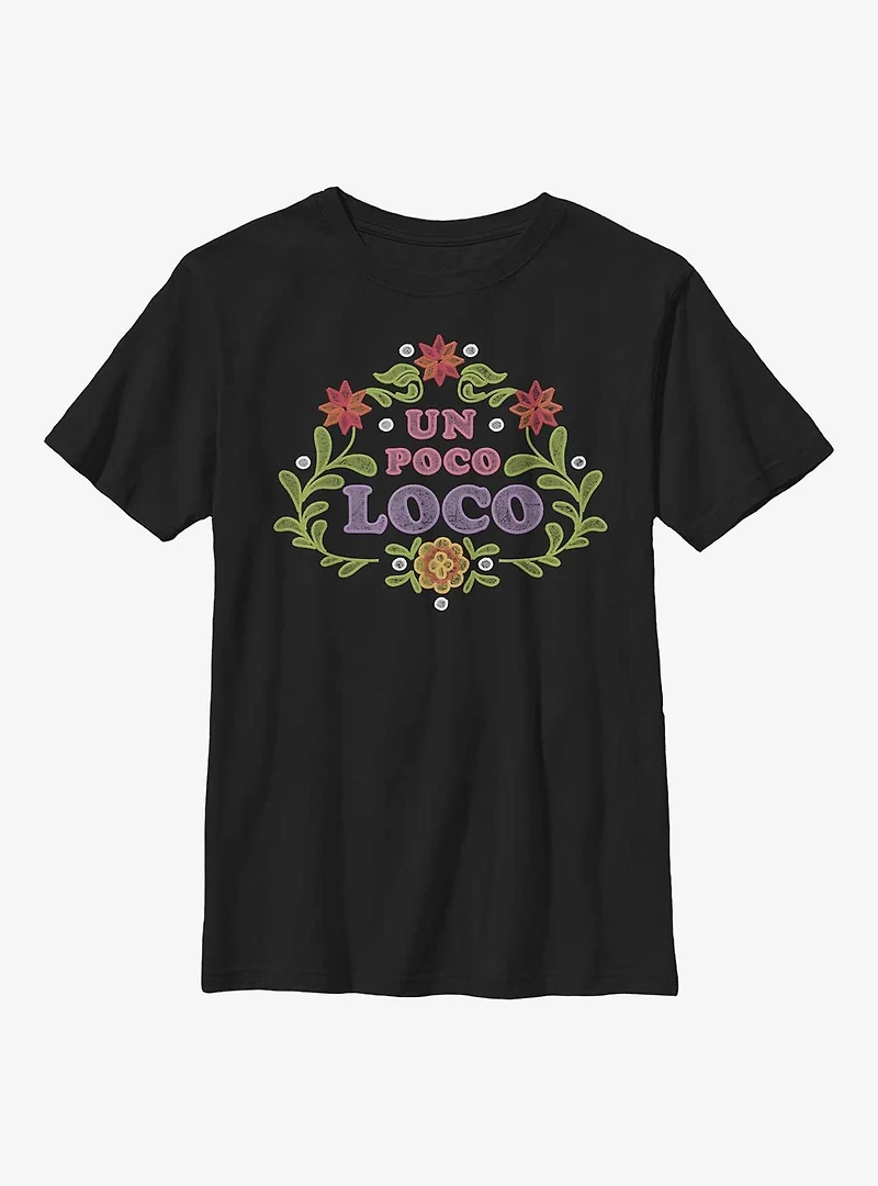 Disney Pixar Coco Un Poco Loco Floral Emb Youth T-Shirt