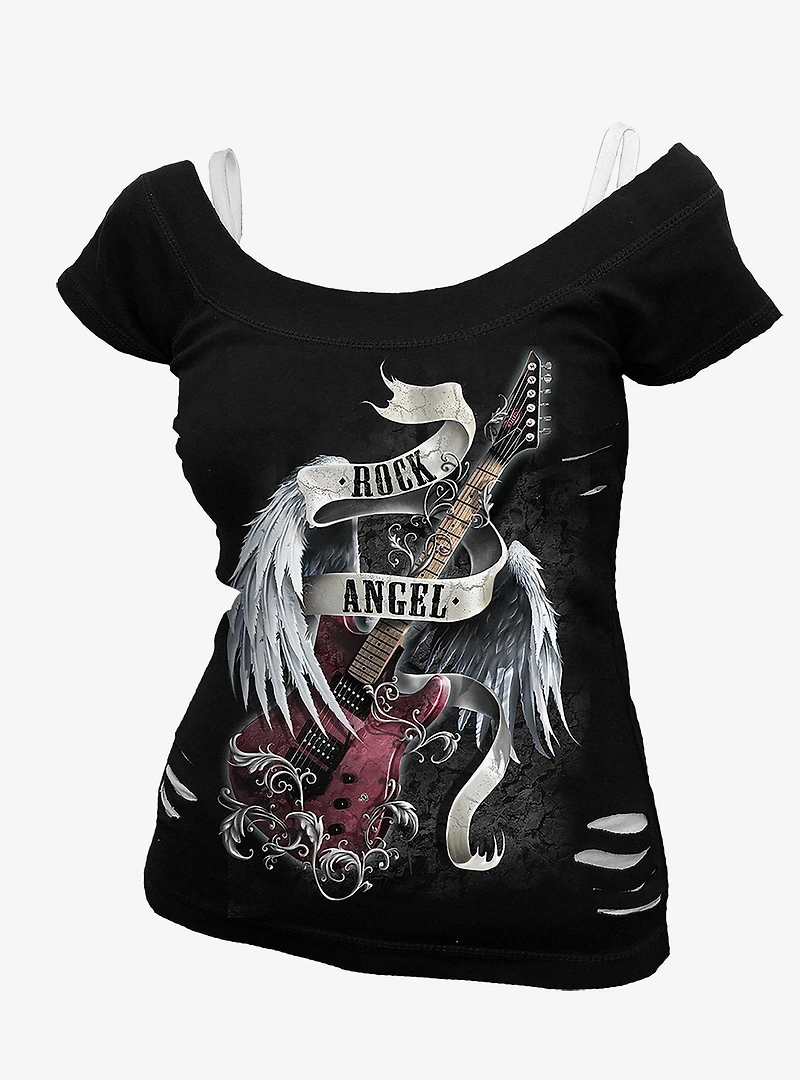 Rock Angel 2 in 1 Distressed T-Shirt