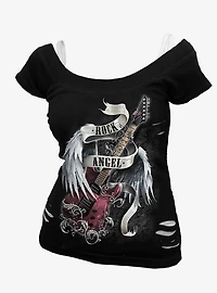 Rock Angel 2 in 1 Distressed T-Shirt