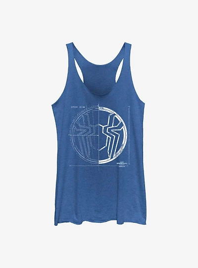 Marvel Spider-Man Grid White Girls Tank