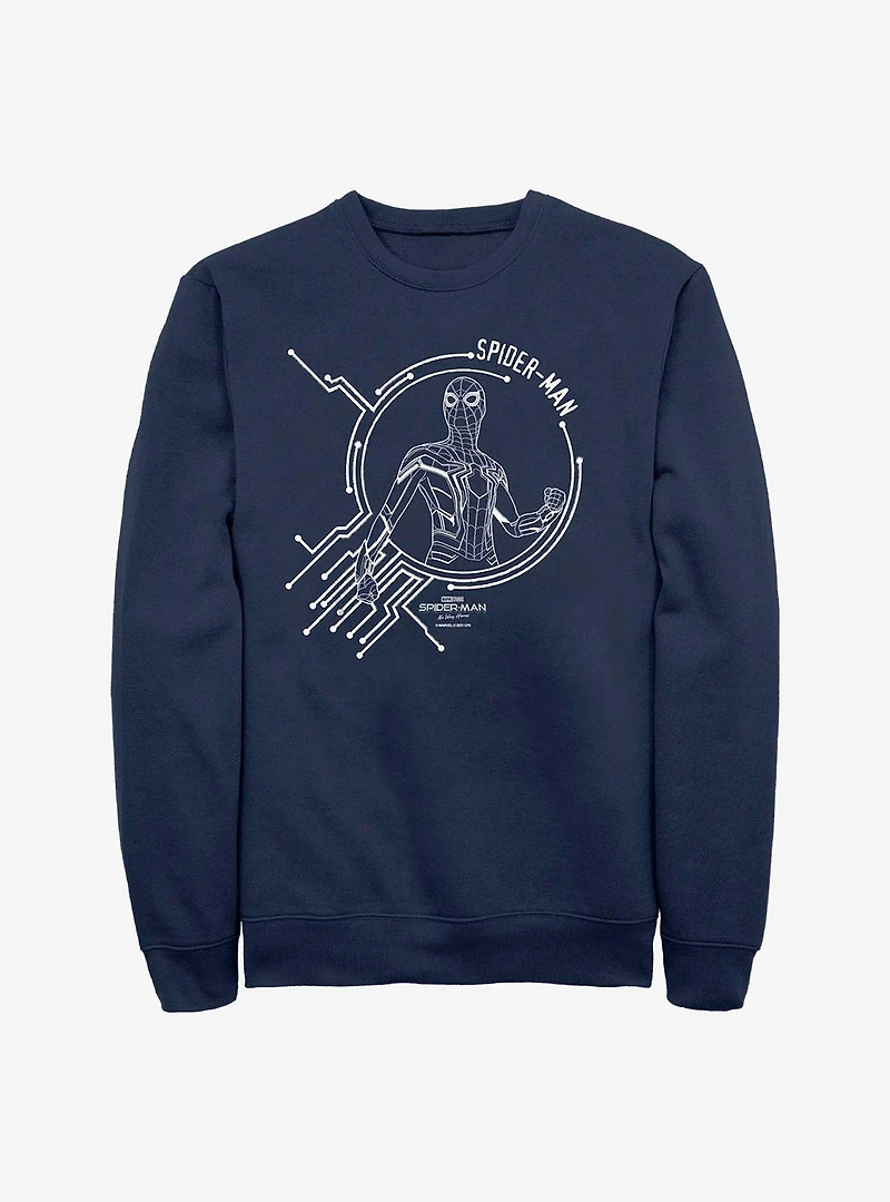 Marvel Spider-Man White Tech Crew Sweatshirt