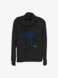 Marvel Spider-Man Blue Print Ready Cowlneck Long-Sleeve Girls Top