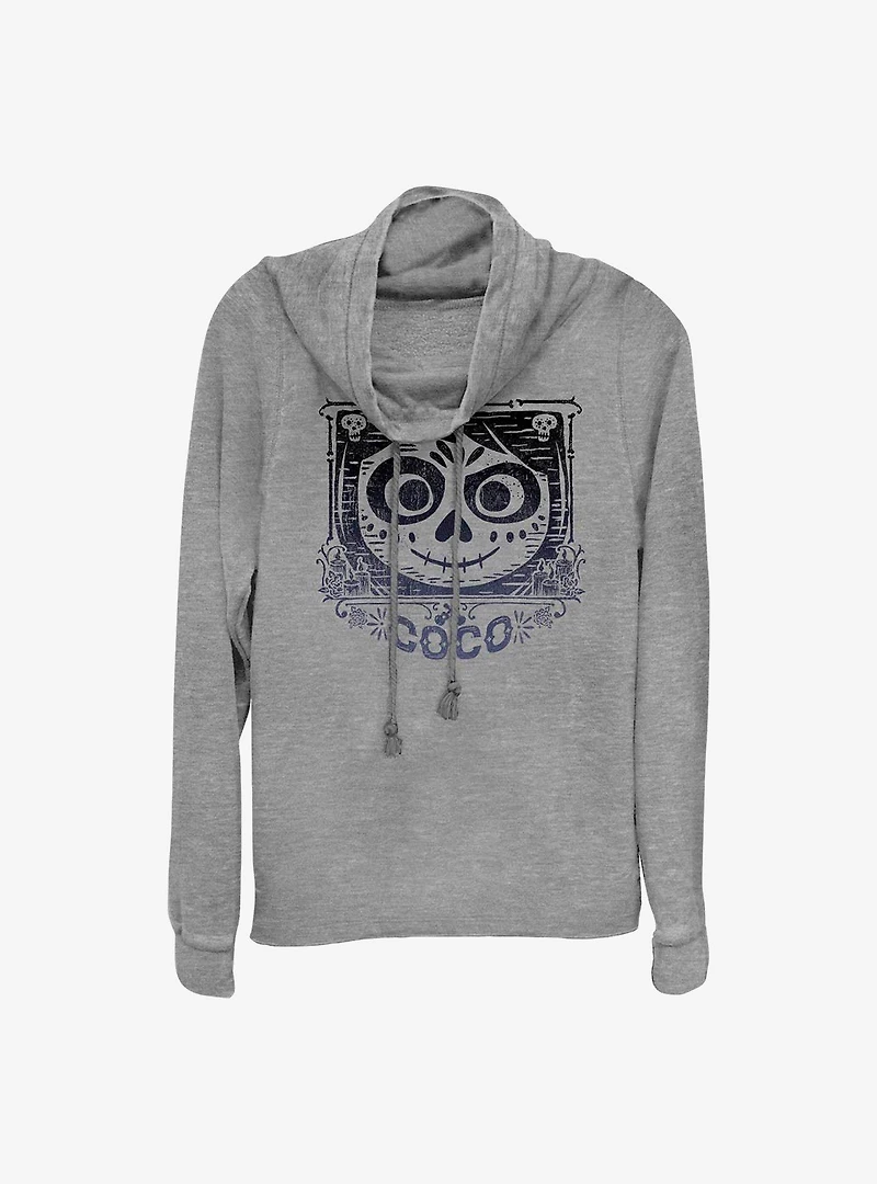 Disney Pixar Coco Face Frame Cowlneck Long-Sleeve Girls Top